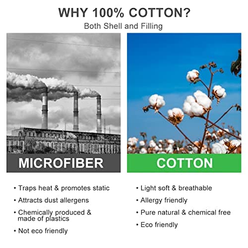 Leisurely Collection 2025 Premium Upgraded Non-Vacuum Bed Quilt All Seasons 100% Cotton Filled Comforter - Reversible Lightweight Soft Breathable Fluffy (Pure White, King) 8