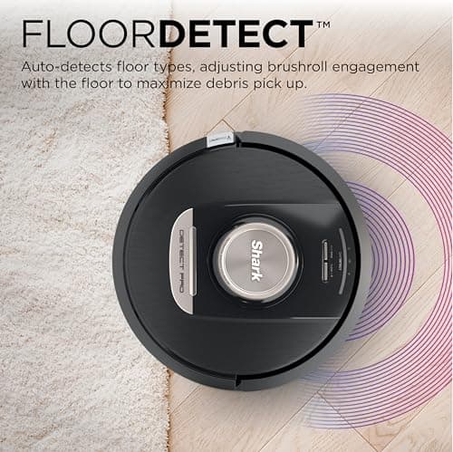 Shark RV2820AE Detect Pro Self-Empty Robot Vacuum with Bagless, 60-day Capacity HEPA Base, 3 Detect & React Technologies, Auto Deep-Clean on Carpets and Hardfloors, NeverStuck Tech, Wi-Fi Black/Bronze 5