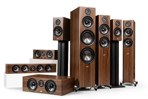 Polk Audio Reserve Series R700 Tower Speaker, 1" Tweeter, a 6.5" Woofers & Dual 8" Long-Throw Drivers, Hi-Res Certified, Dolby Atmos & IMAX Enhanced for Dynamic Home Theater Audio, Walnut Brown 10