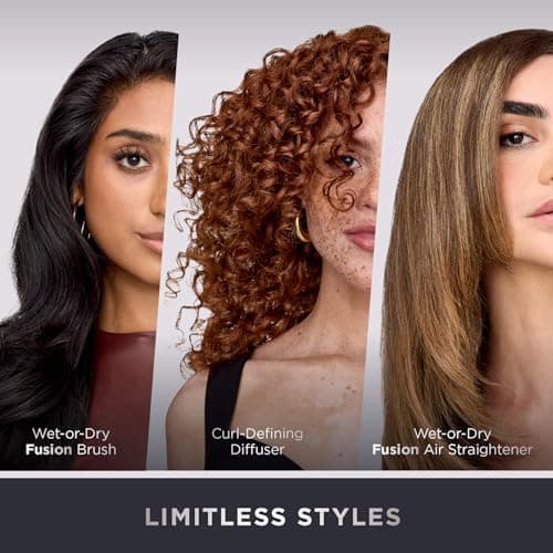 Shark Flex Fusion Hair Straightener & Powerful Hair Dryer with Fusion Hair Brush, Air Styler with Auto-Wrap Hair Curlers, Concentrator, & Frizz Fighter, Metallic Mist, HD651S 10