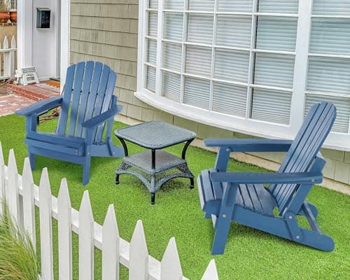 SoliWood Oversize Outdoor Wooden Folding Adirondack Chair with Pre-Assembled BackRest & SeatBoard, Wood Patio Chair for Garden Backyard Porch Pool Deck Firepit, SLW-ADK-BLUE-OVERSIZE-1 7