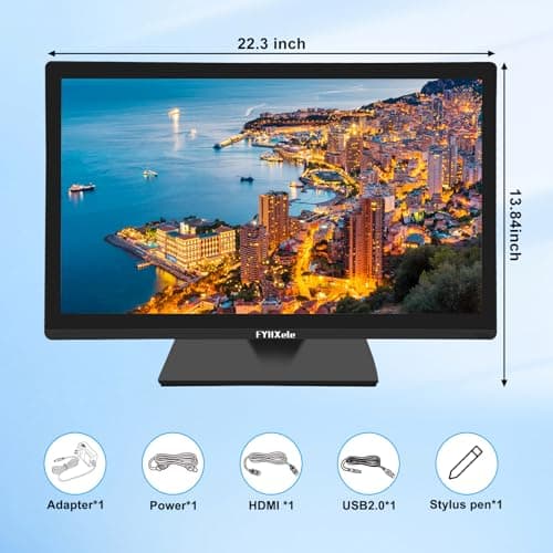 FYHXele 24 Inch Touchscreen Monitor, IPS FHD 1080P Touch PC Display, 100Hz, LED Backlit Multi-Touch Monitor, VESA, HDMI & VGA & USB Computer Touch Screen for Gaming, Business, Warehouse, Bar, Gym 8