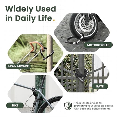 Titanker Heavy Duty Bicycle Lock Chain with Keys - 3 Feet Anti-Theft Lock for Bikes, Motorcycles, Doors, Gates, Fences, Grills (6mm Thick) 8