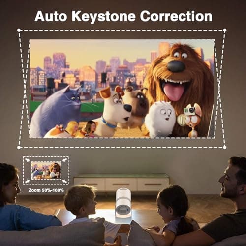 4K Projector with 5G WiFi and Two-Way Bluetooth, Native 1080P Portable Outdoor Movie Projector, Mini Projector Compatible with HDMI, USB, Smartphone (1080P Projector) 5
