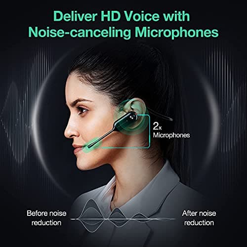 Yealink WH67 Wireless DECT Headset Teams Certified, Office Single Ear (Mono) Headset Connect to Desk Phone and PC via USB, Cell Phone via Bluetooth, Speakerphone,7 Hrs Talktime,394 ft Wireless Range 5