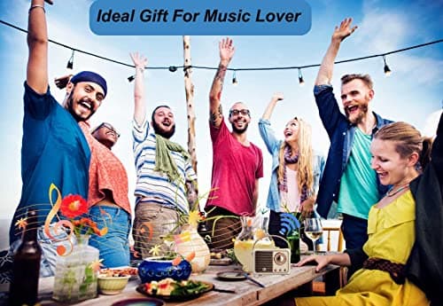 Dosmix Retro Bluetooth Speaker, Vintage Decor, Portable Wireless Bluetooth Speaker, Cute Old Fashion Style for Kitchen Desk Bedroom Office Outdoor Accessories for iPhone Android (Yellow) 7