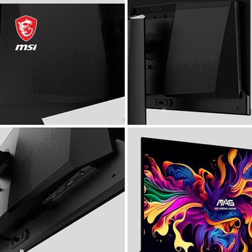 msi MAG 271QPX QD-OLED, 27 OLED Gaming Monitor, 2560 x 1440 (QHD), 0.03ms Response time, 360Hz, True Black HDR 400, HDMI, DP Port, USB Type C, Tilt, Height, Black 7