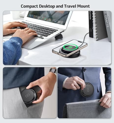 Magnetic Wireless Charger 15W Fast Mag Safe Charger Pad for iPhone 16 Pro Max/16 Pro/16 Plus/16/15/14/13/12 Series Foldable Charging Station Apple Mag-Safe Charger for AirPods 3/2/Pro 2/Pro 6