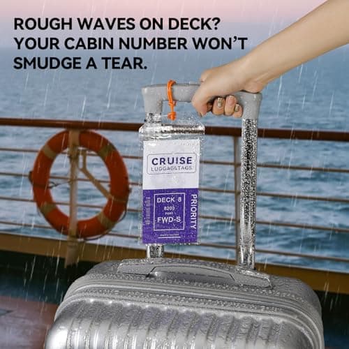 UliraGad 6 Pack Cruise Luggage Tag Holder – Durable Waterproof Luggage Tags for Cruise Ships with Zip Seal – Cruise Essentials Tags Holder – Clear Transparent (6-Pack) 7