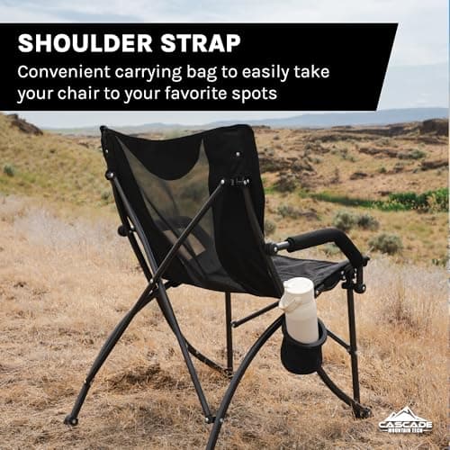 Cascade Mountain Tech Heavy Duty Folding Camp Chair, Black 5