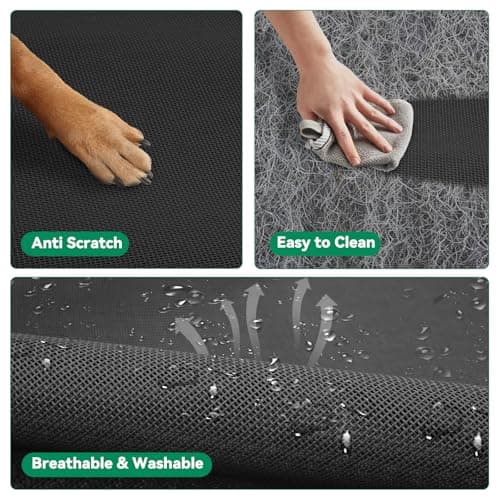 Elevated Dog Bed Raised Outdoor Dog Cot for Large Dogs, Installation Requires No Tools, Frame with Washable Cooling Breathable Mesh Anti-Slip Feet, Indoor Pet Bed, Black, 43.3 Inches 4