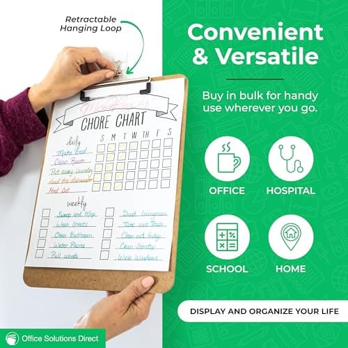 Clipboards (Set of 30) Hardboard Clipboard Low Profile Clip A4 Letter Size Classroom Supplies 6