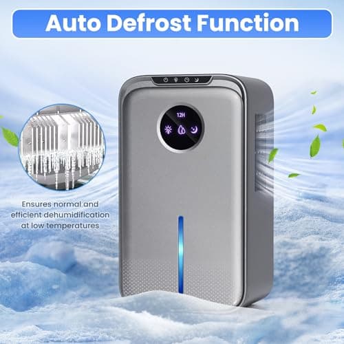 Dehumidifier, 88 OZ Dehumidifiers for Home with Drain Hose 8-12-24H Timer Quiet Portable Small Dehumidifier with Auto Shut Off for Bathroom Bedroom Rooms RV Basement Closet Office (silver grey) 5