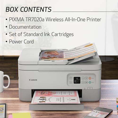 Canon PIXMA TR7020a All-in-One Wireless Color Inkjet Printer, with Duplex Printing, Mobile Printing, and Auto Document Feeder, White 7