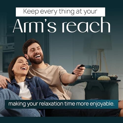 AllTrey Couch Arm Table, Clip On Tray Sofa Table for Couches, Sofa Arm Tray for TV Dinners, Cup Holder, Remotes, Drinks, Coffee, Snacks and Small Space 9