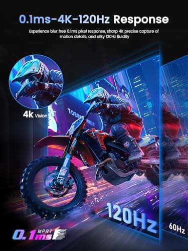 UPERFECT Portable Monitor 4K 120HZ QLED 17.3" | 0.1ms Gaming Monitor, 500 Nits | 3840 * 2160 UHD |100% DCI-P3 | USB-C & HDMI | VESA & Stand | Travel Screen for Laptop, Computer, Game Consoles 3