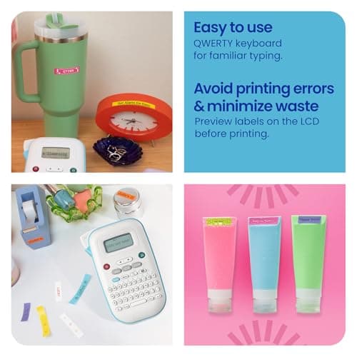 Brother P-Touch PT-N10 Personal Handheld Label Maker, Portable and Prints, P-Touch Btag ~½” (12mm) Wide Color Personalized Label Tapes, 6