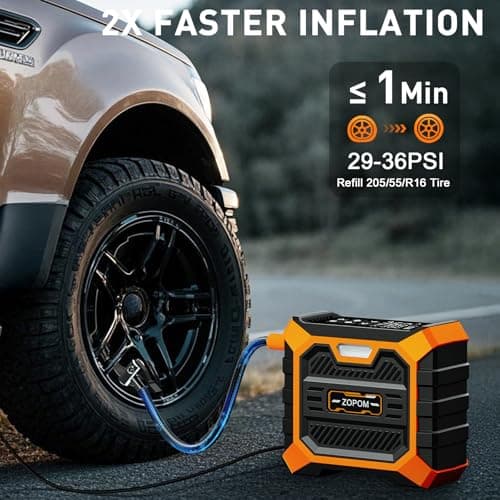 ZOPOM Tire Inflator Portable Air Compressor DC 12V Air Compressor (Yellow) 9