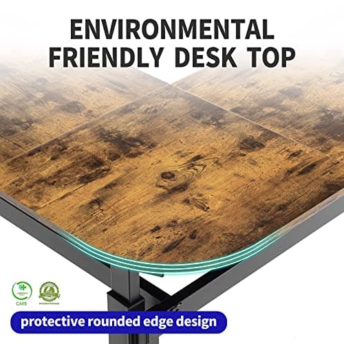 UNICOO – L Shaped Crank Height Adjustable Standing Desk, Sit to Stand up Corner Desk, L-Shaped Standing Workstation (XJH-LC-2 Packages) (Rustic Brown) 7