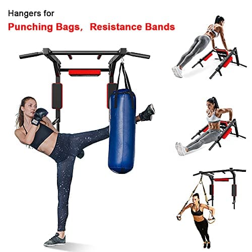 syzythoy Multifunctional Wall Mounted Pull Up Bar Chin Up bar,Dip Station for Home Gym,Indoor Workout,Support to 440Lbs 5