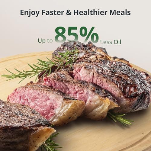 Air Fryer 8Qt Plus Oilless 8-in-1 Family Size AirFryer,Easy Viewing Window and Fast Healthy cooking,Dishwasher-Safe Basket,Digital Touchscreen,Quiet, AF701, Black 8