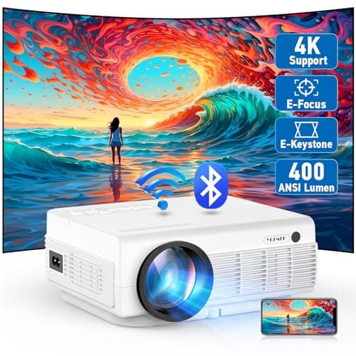 Projector with WiFi and Bluetooth [Electric Focus & Keystone] 4K Supported, Native 1080P 16000 Lux 5G Mini Portable Outdoor Movie Projector Compatible with TV Stick, Smartphone, Laptop, HDMI, USB