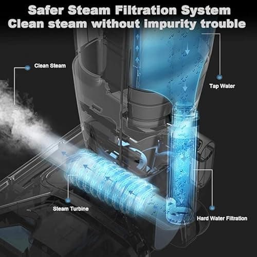 Vacuum Cleaner and Steam Mop All in One Combo, 16Kpa Powerful Suction Wet-Dry VacuumCleaner with HEPA Filtration, Upright Vac for Hardwood, Tile Floors, Home and Office, Black 6