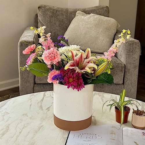 Mora Ceramic Kitchen Utensil Holder - Wooden Spoon & Spatula Crock for Countertop, Modern Farmhouse Home Decor, Extra Large 7.3" Cooking Organizer for Stove Top and Counter - Heavy & Sturdy - Vanilla 5