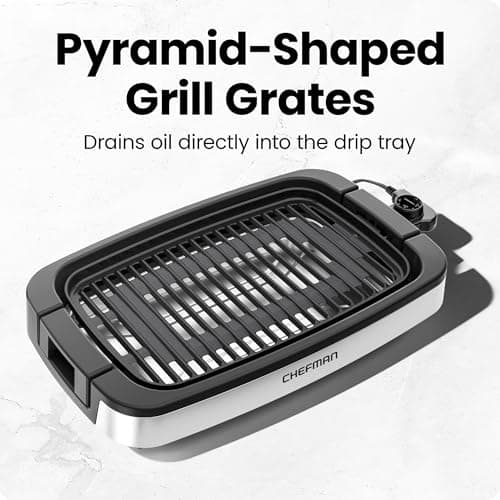 Chefman Smokeless Indoor Electric Grill, Extra Large Grilling Surface, Nonstick Table Top Grill for Indoor Grilling and BBQ with Adjustable Temperature Control, Drip Tray, Dishwasher-Safe Parts 5