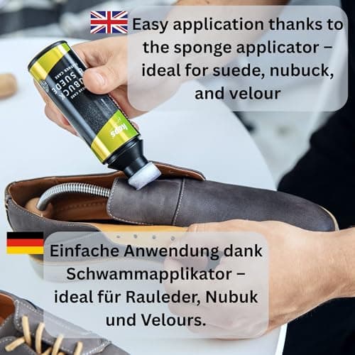 Kaps Suede Conditioner Color Restorer for Black Shoes and Boots, with Sponge Dye Applicator, Nubuck Suede Care (118 - Black) 6