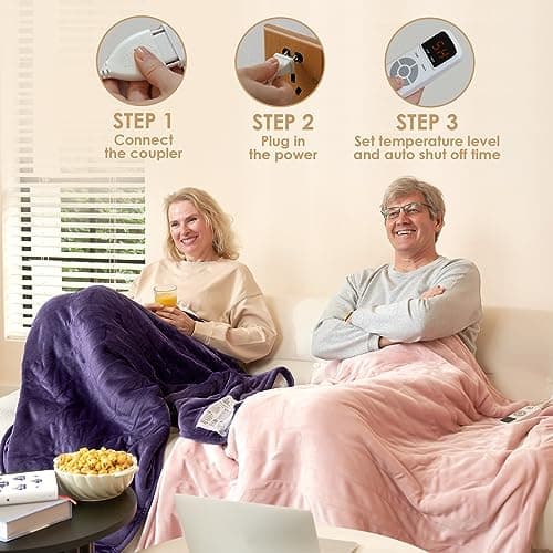 EHEYCIGA Heated Blanket Electric Blanket Full Size - Heating Blanket with 5 Heating Levels & 10 Hours Auto Off, Soft Cozy Sherpa Washable Blanket with Fast Heating, 72 x 84 Inches, Pink 9