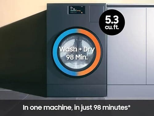 Samsung 5.3 cu. ft. Bespoke AI Laundry Ventless Heat Pump Dryer Combo All-in-One Ultra Capacity Washer with AI Home, Dark Steel, WD53DBA900HZA1 7
