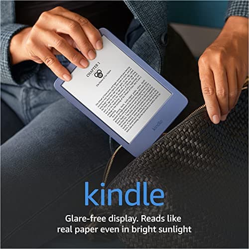 Amazon Kindle – The lightest and most compact Kindle, with extended battery life, adjustable front light, and 16 GB storage – Denim 10