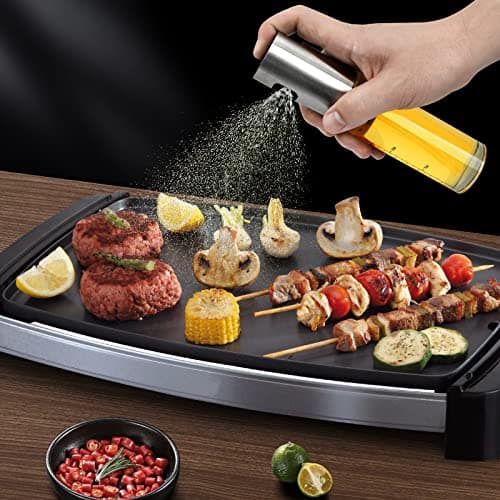 NORBASE Oil Sprayer for Cooking, 2 Pack Upgraded Olive Oil Spray Bottle Mister Refillable with Scale Air Fryer Accessories for Kitchen, Salad, Baking, BBQ, Frying 5