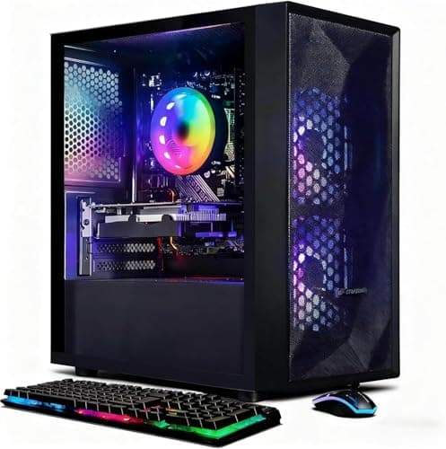 STGAubron Gaming PC Computer Desktop, Intel Core i5 up to 3.6G, Radeon RX 550, 16G RAM, 512G SSD, WiFi 6, BT 5.0, RGB Fan x2, Windows 11 Home