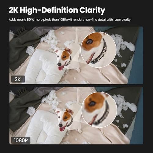 Kiwibit 2K Security Camera Indoor/Outdoor, Magnetic Wired Cameras for Home Security, Pet Camera, Baby Monitor, AI Detection, Color Night Vision, 2.4GHz WiFi, SD & Cloud Storage, Works with Alexa 5