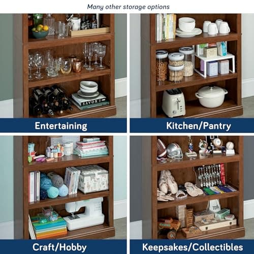 Sauder 5-Shelf Split Bookcase/ Book shelf, Oiled Oak finish 7