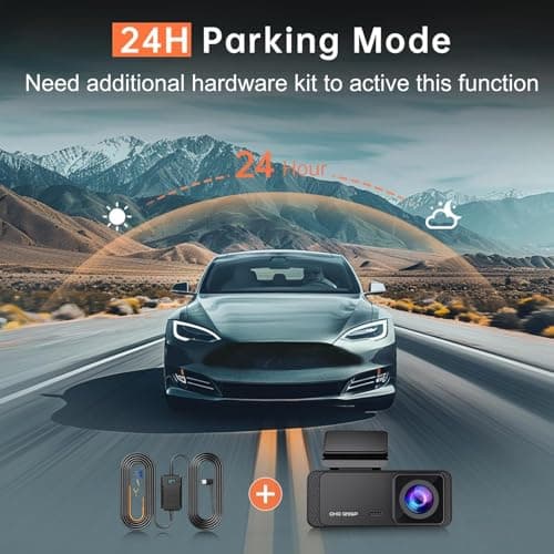 Dash Cam 1296P Front Dashcam, V300 WiFi Dash Camera for Cars with App, Night Vision, Mini Hidden Single Car Camera, Loop Recording, 24H Parking Mode, Support 256GB Max, Black 7