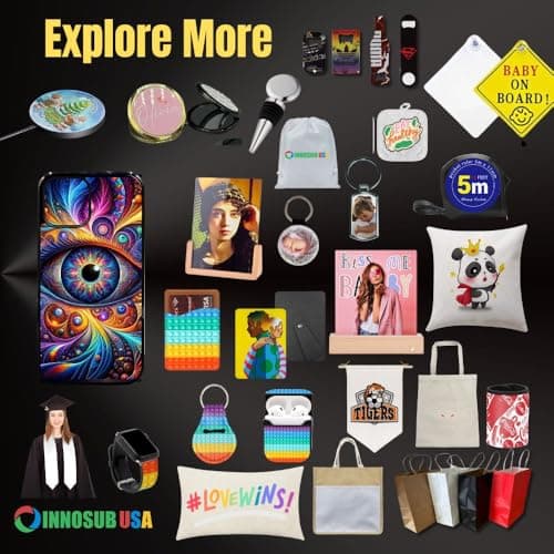 INNOSUB USA Sublimation Wireless Charger [Pack of 10] LED Pad – Blank Wireless Charger for Sublimation and Customization – Black 10W Fast ChargePad Compatible with iPhone, Samsung, QI-Enabled Devices 7