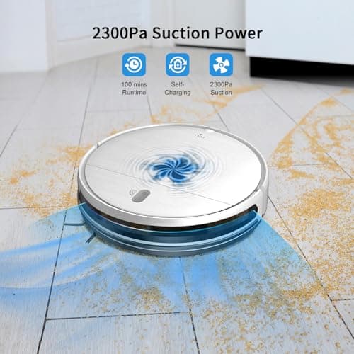 MAMNV Robot Vacuum and Mop, Robotic Vacuum Cleaner with Alexa/Voice/App,for Pet Hair, Self-Charging & Zigzag Path Cleaning, 2 in 1 for Carpet & Hard Floor 6