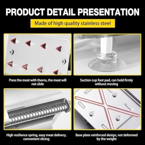 XDGGCSY Manual Frozen Meat Slicer Meat Cutter Upgraded Stainless Steel Meat Cleavers Beef Mutton Roll Slicing Machine Vegetable Meat Slicer for Home Cooking Hotpot Shabu 6