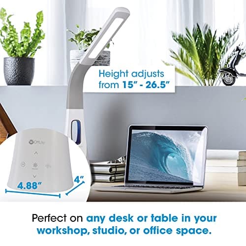 OttLite Cool Breeze LED Lamp with Bladeless Fan - 3 Speed Options & 5 Brightness Settings with Energy Efficient Natural Daylight LEDs - Desktop, Table or Nightstand Lamp for Studying or Reading 5