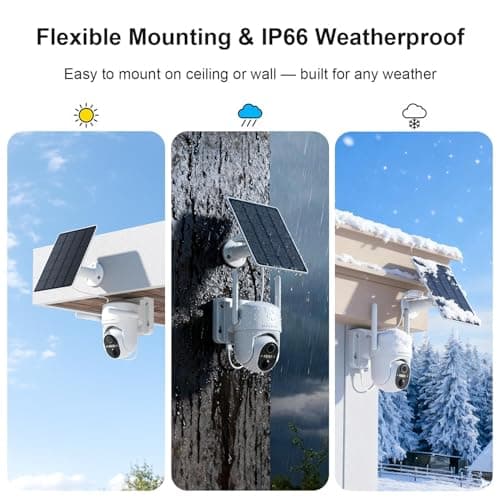 Solar Security Cameras Wireless Outdoor, WiFi Cameras for Home Security, 360° View Outdoor Camera Wireless, 2K Color Night Vision, AI Motion Detection, Instant Alert, 2-Way Audio, Cloud/SD Storage 5