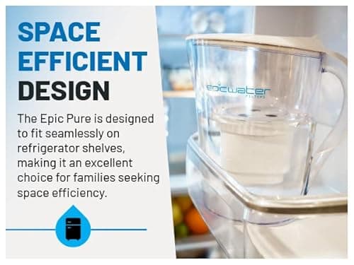 Epic Water Filters Pure Filter Pitchers for Drinking Water, 10 Cup 150 Gallon Filter, Tritan BPA Free, Removes Fluoride, Chlorine, Lead, Forever Chemicals 5