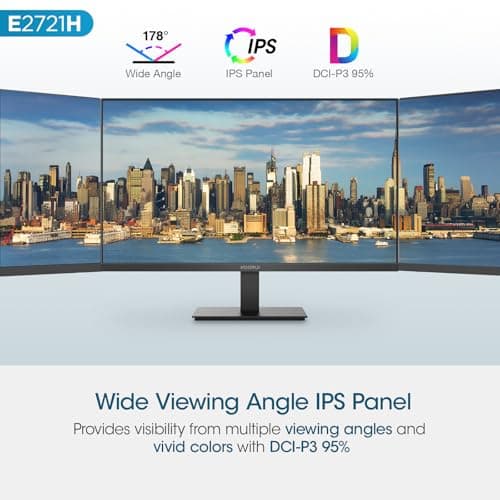 KOORUI 27 Inch QHD (2560x1440) IPS HDR Ultra-Thin Computer Gaming Monitor, 120Hz Refresh Rate, DCI-P3 95%, FreeSync & G-Sync, 1ms MPRT, VESA 100x100mm, Tilt Adjustable for Game and Work, E2721H 6