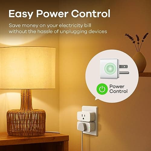 Linkind Matter Smart Plug, Work with Apple Home, Siri, Alexa, Google, SmartThings, Smart Home Smart Outlet Timer 15A/1800W, APP Remote Control & Schedule, ETL & FCC Certified, 2.4G Wi-Fi Only, 4 Pack 9