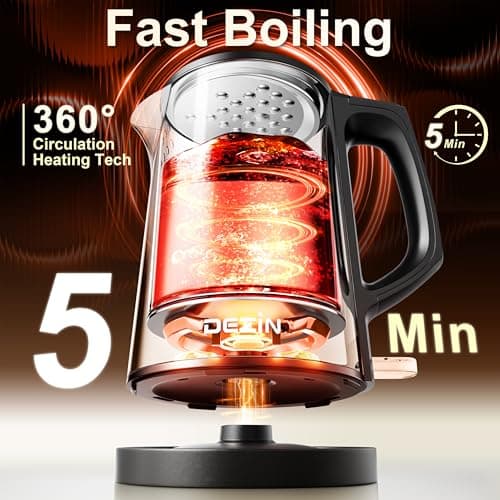 Dezin 0.8L Electric Kettle, Small Electric Kettle with Double Wall Construction, 304 Stainless Steel Electric Tea Kettle for Business Trip, Portable Travel Kettle with Auto Shut-Off 7