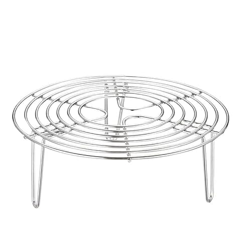 1pc Cooking Rack 6 Inch Air Fryer Round Tray Stainless Steel Steamer Rack Baking for Cooking Cooling Steaming Baking, Fit Air Fryer Pot Pressure Cooker