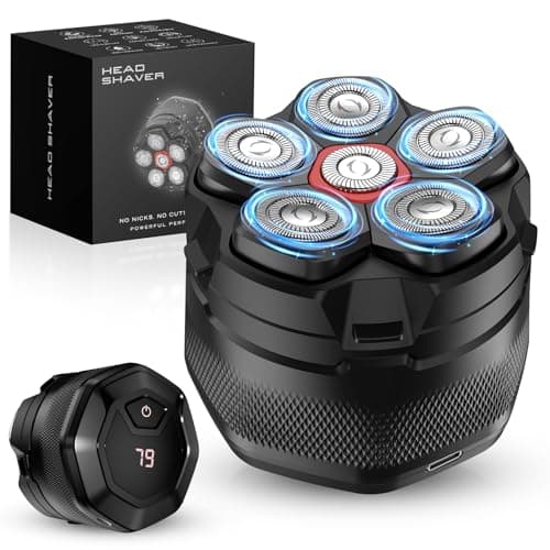 Head Shavers for Bald Men, 10000 RPM High-Speed 6D Magnetic Razor, IPX8 Waterproof Wet/Dry Shaving, Hypoallergenic Blades, LED Display & Storage Case