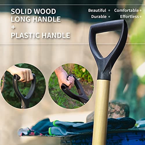 Square Shovel, Shovels for Digging with D-Handle, Overall 41-Inch Long Garden Shovel, Transfer Shovel, Snow Shovel for Car, Garden Tools 6